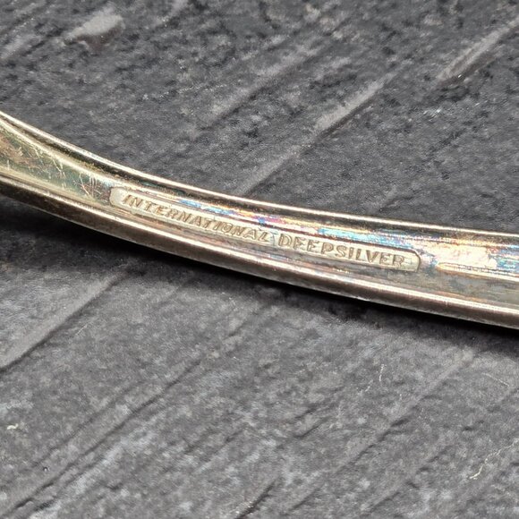 Vintage Silver-Plated Serving Spoon Ornate Gold Wash International HS269 - Picture 7 of 7